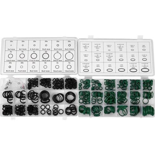 495PCS 36 Sizes O-ring Kit Black&Green Metric O ring Seals Rubber O ring Gaskets oil resistance 270pcs + 225pcs