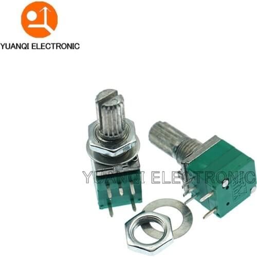 50pcs RV097NS 1K 5K 10K 20K 50K 100K 500K with a switch audio 5pin shaft 15mm amplifier sealing potentiometer