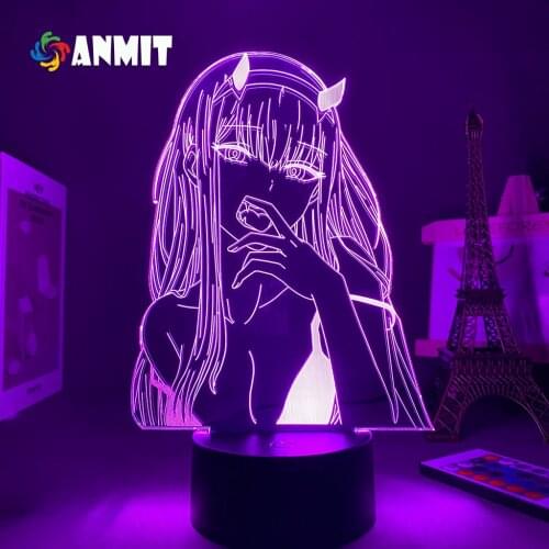 Anime DARLING In The FRANXX zero two 3D night light colorful remote control touch usb new strange led table lamp