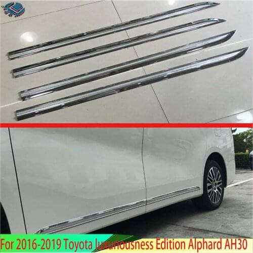 For 2016-2019 Toyota luxuriousness Edition Alphard AH30 Car Accessories ABS Chrome Side Door Line Garnish Body Trim