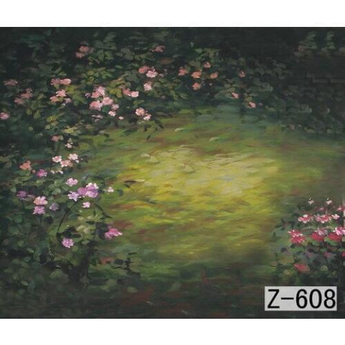 Free Mysterious natural flower Backdrop, 10ft x 10ft Hand Painted muslin Photography Background,photo studio background backdrop