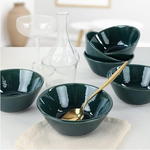 Luster Blue Hittite Soup Bowl 14 Cm 6 PCs Stoneware Earthenware