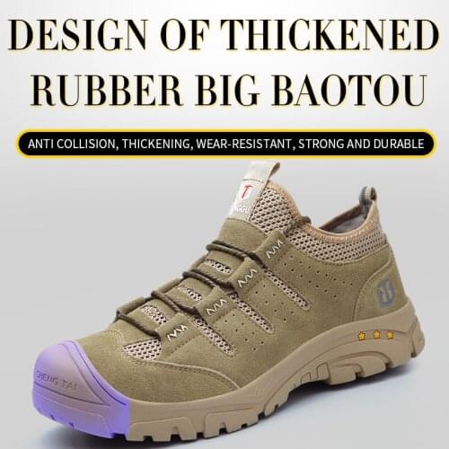 Mens And Women Breathable Steel Toe Cap Safety Shoes Men Outdoor Anti-slip Steel Puncture Proof Construction Boots Work Shoes