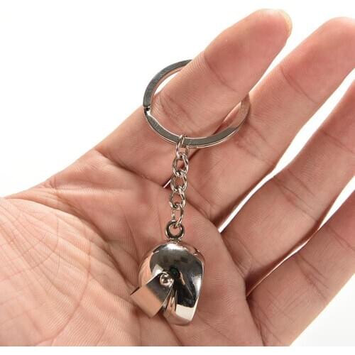 3D Car Motorcycle Bicycle Helmet Auto Key Chain Silver Ring Keychain Keyring