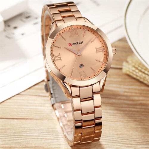 Watch Women Top Brand Luxury Rose Gold Curren Stainless Steel Watch Womens Wristwatch Clock Women relogio feminino 2021