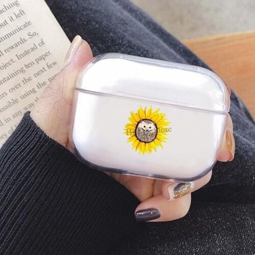Happy Hedgehog Sunflowers Cover For AirPods Pro 3 Air Pods Case Earphone Accessories TPU Protector Airpods3 Case