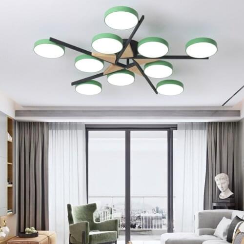 Wooden Macaron Ceiling Light Modern Simple LED Surface Mount Panel Lamp For Dining Living Room Berdoom Kitchen Indoor Decoration