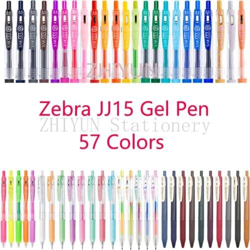 1pc Japan Zebra JJ15 Color Gel Pen Milk/Retro/Fluorescent Color JJ75 Rainbow Colour 0.5mm 48 Colors Available