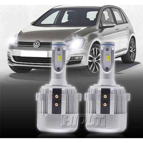HIDLT 72W/Pair 7600LM Car LED Canbus Headlight Bulb For VW Golf 6 Golf 7 DC9-36V 6000K White Error Free H7 LED Headlamp Light