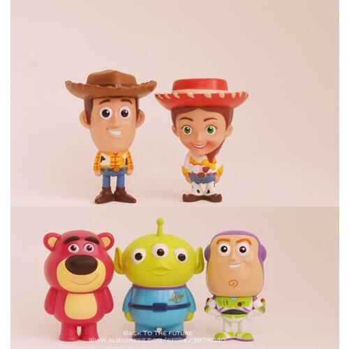 Disney Toy Story 4 Woody Buzz Lightyear 8cm 5pcs/set Action Figure Anime Decoration Collection Figurine Toy model for children