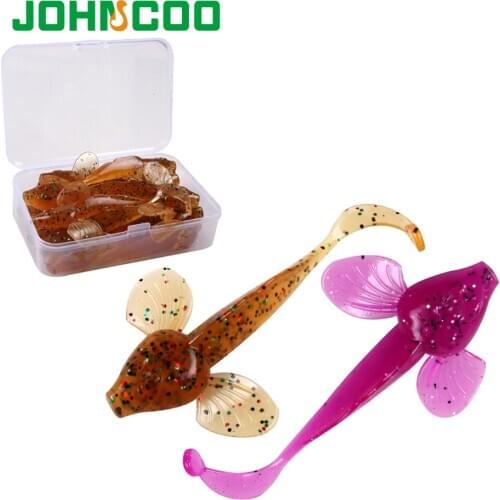 JOHNCOO 16pcs Soft Bait Fishing Lure 80mm 4g Soft Grub Worm Lure Bait Artificial Wobblers Silicone Worm Bass Bait