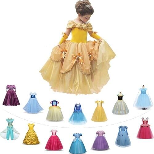Halloween Costume For Girls Princess Dress Party Gowns Belle Dress Fantasy Christmas Princess Children Clothing