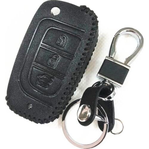 Leather Car Key Cover Keys Case For Hyundai I20/I30/IX25/IX35/Tucson/Verna/Solaris/Elantra/Accent/I45/New Santafe