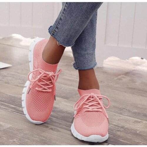 Women Sneakers Slip On Mesh Light Breathable Shoes Woman Walking Platform Comfortable Casual Fashion Female Lace Up Non Slip New