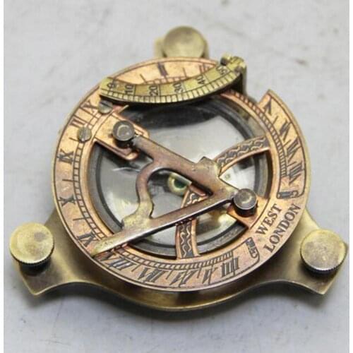 Feng Shui Brass Western Compass Antique Collection Crafts