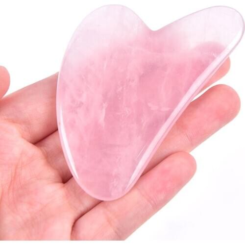 1PCS Rose Quartz Jade Natural Face Jade Guasha Board Natural Stone Scraper Tools For Face Neck Back Body Pressure Therapy