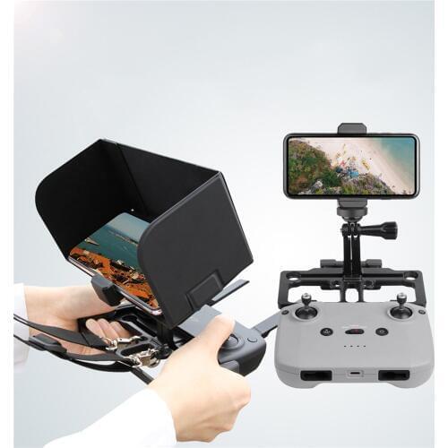 Multifunctional Mobile Phone Holder with Sun Hood Adjustable Angle Phone Clamp for DJI Mavic Air 2/ Mini/ Pro/ 2/ Air/ Spark