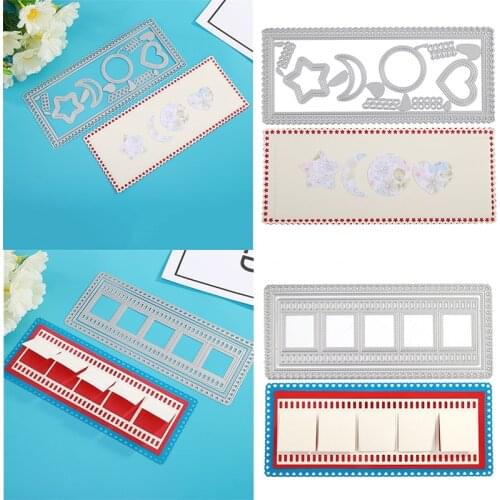 Multi-piece Rectangular Border Photo Frame Star Moon Metal Cutting Dies For New DIY Scrapbooking Album New Craft Embossing Cards