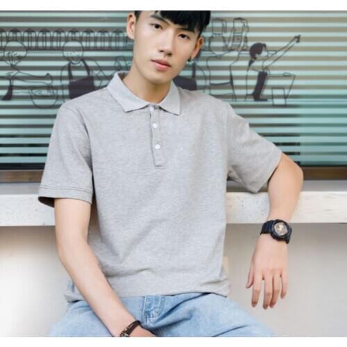 Obrix Spring Summer Casual Male T-Shirt Short Sleeve Loose Mens Square Collar Polo Shirt Sporty T-Shirt For Everyday
