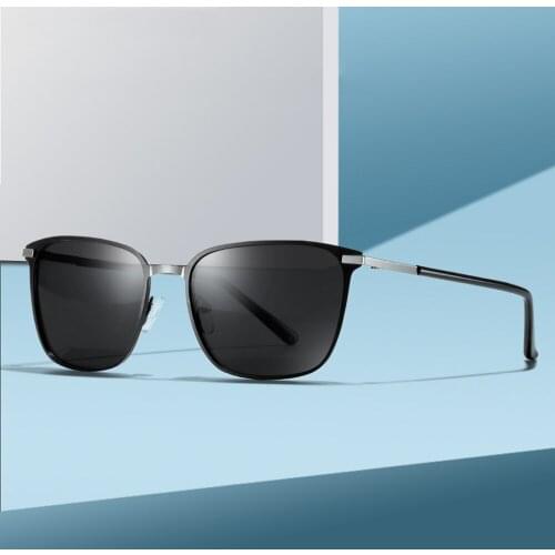 Men Outdoor Sports Ultralight Al-Mg Alloy Square Oversized Mirror Polarized Sunglasses Custom Made Myopia Lens -1 to -6