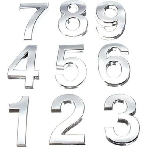 60% Hot Sale Fashion Durable Digit Sticker Polished Number Pattern Nickel Plated Plate Sign Number Decal for Hotel Room Supplies