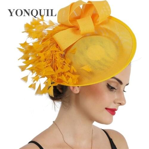 New Imitasion Sinamay Fascinating Cocktail Women Hat Fascinator Hair Clip Bride Fancy Flower Millinery Cap Derby Party Headwear