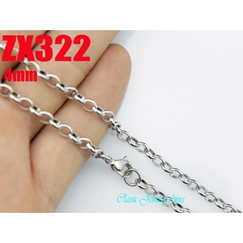 Wholesale -4mm stainless steel necklace egg shape fashion chains Sweater chain 20pcs ZX322