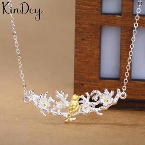 Kindey Boho Silver Color Bird Necklaces For Women Girls Gifts Statement Charm Necklaces Pendant Collar