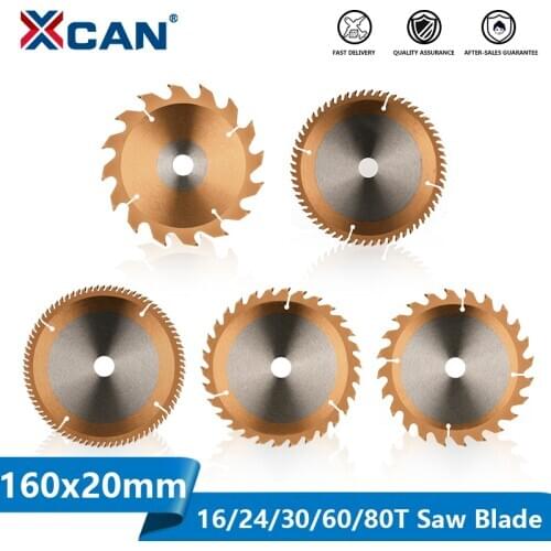 XCAN Wood Saw Blade Carbide Tipped Circular Saw Blade 160mm TiCN Coated TCT Wood Cutting Disc