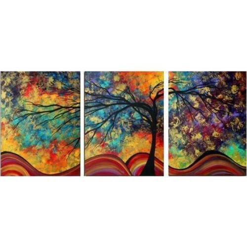 TOUOILP full square Diamond Painting 3 Luiken Gekleurden Boom