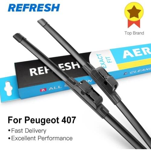 REFRESH Wiper Blades for Peugeot 407 Fit Side Pin Arms 2004 2005 2006 2007 2008 2009 2010