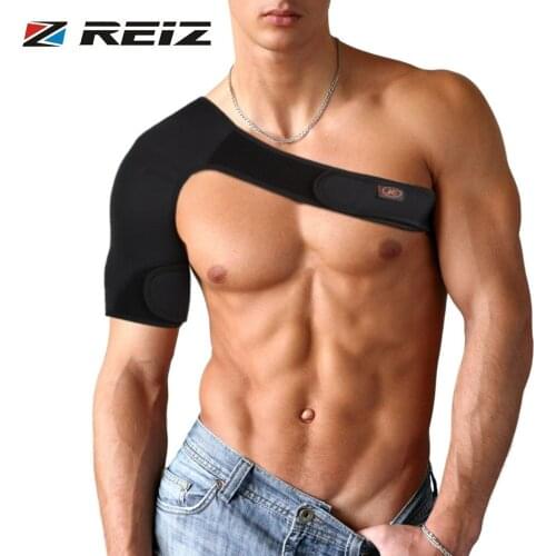 Adjustable Breathable Gym Sports Care Single Shoulder Support Back Brace Guard Strap Wrap Belt Band Pads Black Bandage Men&Women