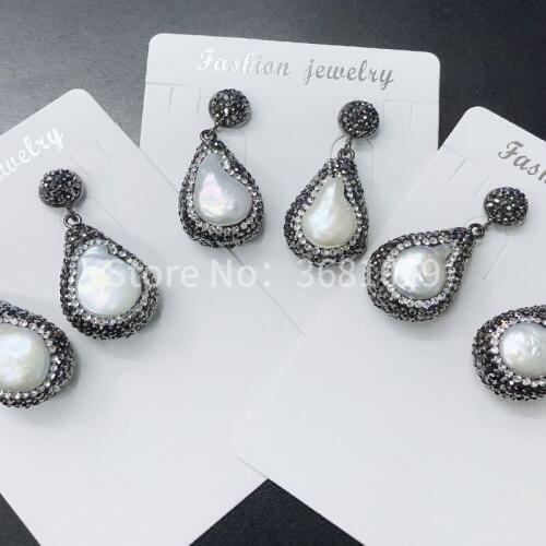 Fashion bohemian retro droplet full of of natural white pearl earrings accessories 100 with delicate ear accessories