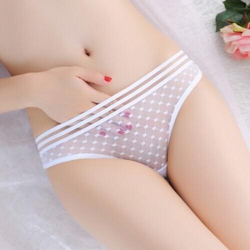 Yoga Shorts Sexy Ladies Cotton Mesh Transparent Panties Thongs String Lingerie Low-Rise Women Underwear Briefs Workout Shorts