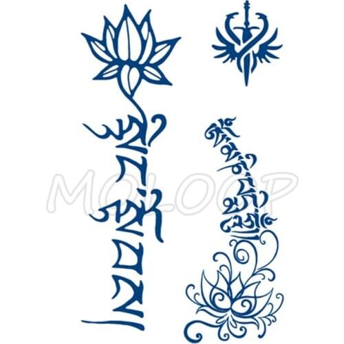 Juice Tattoo Sticker Snake Sword Lotus Letter Waterproof Temporary Makeup Fake Tattoos for Woman Men Lasting To 5 -15 Days