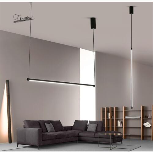 Modern Line LED Pendant Lights Cafe Pendant Light Restaurant Loft Dimming Pendant Lamp Kitchen Hanging Lamps Industrial Lamp