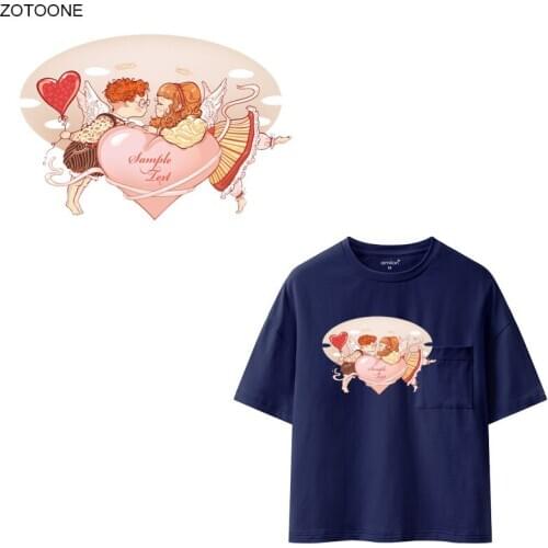 ZOTOONE Couple Angel Patches Iron on Patch for Clothes Handmade Lovely Sticker for Kid Heat Transfers Applications DIY Appliques