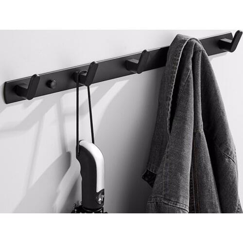 Coat Rack with 3/4/5/6 Hooks Wall Mounted, Metal Coat Hook Rail for Coat Hat Towel Purse Robes Bathroom Entryway
