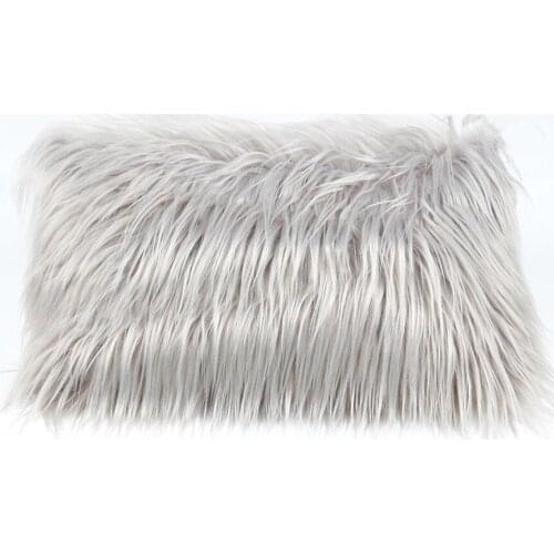 Wishstar Solid Plush Decorative Covers For Pillows 30x50 Artificial Wool Cushion Cover For Christmas Throw Pillows Decor Home