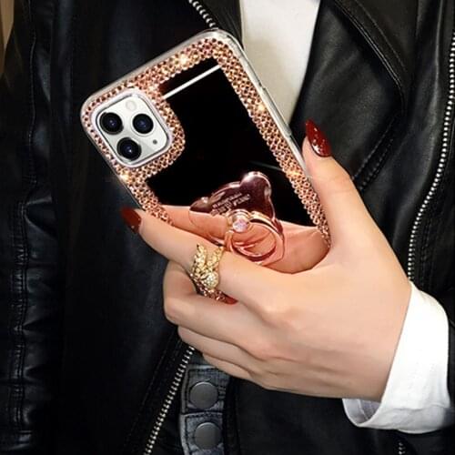 Phone Case For XiaoMi RedMi Note 9 Pro Max Note9S K20 Pro K30i K30S Note 5A 4 4X RedMi 4X Jewelled Bling Mirror Ring Holder Case