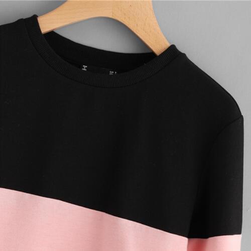 Women Tops Long Sleeve Running Shirt Crew Neck Fall Soft Women Sweatshirt Fitness Sport Cut Sew Patchwork Pullovers