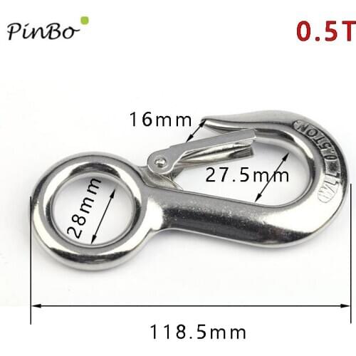 1pcs 0.5ton 10pcs+ discount 10% stainless steel 304 large eye cargo snap hook working load capacity crane hook