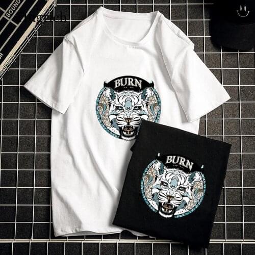 100% Cotton Tiger Tide Round Neck Mens T-Shirt Mens Half-Sleeved Loose Breathable Short-Sleeved Top T-Shirt Oversized T-Shirt