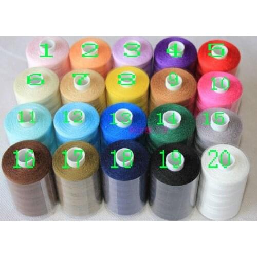 High quality 20 colors machine #402 embroidery thread 1000yard mini-king spool for singer bernina elna janome brother BERNINA