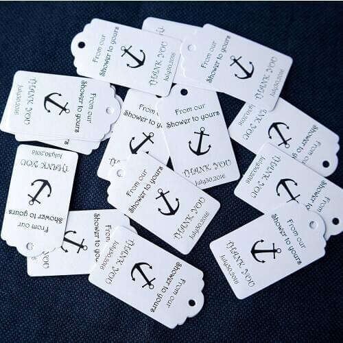 200 pcs 3.5x6.2cm Paper Label Book Label product Tags gift Box Gift Key Candy Wedding Flowers Customized Own Logo Custom Brand