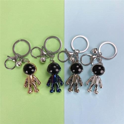 3D Fashion Creative Space Robot Metal Keychain Couple Friends Gift Mens Car Keychain Ladies Backpack Keychain