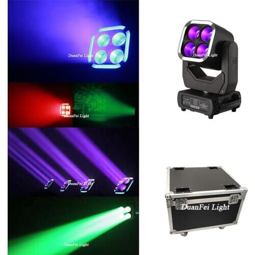 6pcs+flycase) professional stage lighting 4pcs 60watt rgbw wash light led moving head zoom