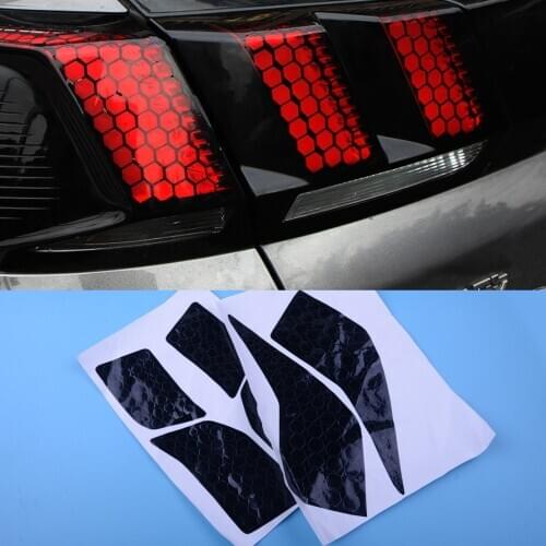 6pcs PVC Car Rear Tail Light Lamp Honeycomb Stickers Decals Fit For Peugeot 5008 2017 2018