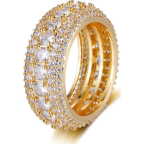 Shining Iced Out Hip Hop Jewelry Rings Dropshipping Men Women 100% Micro Pave Zircon Ring Wholesale Rapper Jewellery
