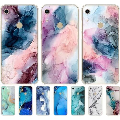 Case For Huawei Honor 8A prime 8C 8X 10 i play case back cover for huawei Y5 Y6 Y7 Y9 2019 pro Prime fashion marble phone cases